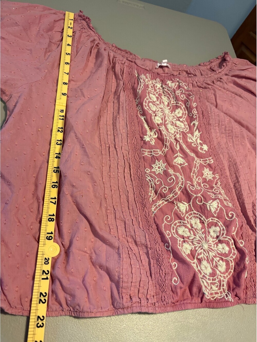 Maurices Mauve Embroidered Bohemian Style Blouse Size 2X - Picture 10 of 10